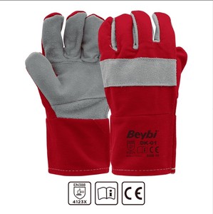 Guantes de trabajo de ensamblaje de algodón de cuero dividido de primera calidad, precio de fábrica y cómodos, resistentes al calor industrial y resistente al aire libre - Product Image 1