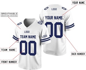 Maillot d'entraînement de football américain personnalisé imprimé par transfert thermique, manches courtes, maille respirante, option grande taille, devant - Product Image 2