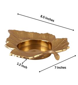 <b>Gold</b> Leaf Tealight Candle Holder Festival <b>Parties</b> Holiday Christmas Candle Holder <b>Decorative</b> Showpiece - Product Image 6