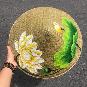 Handmade 2025 Biodegradable Vietnamese Handwoven Sedge Grass <b>Top</b> <b>Hat</b> Conical Straw <b>Hat</b> for Outdoor Beach Cultural Events - Product Image 6