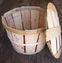 Paniers de jardin en bois colorés Paniers de rangement tissés au boisseau de crabe en bois avec poignées et couvercle - Product Image 6