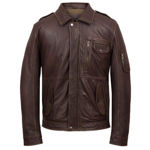 Veste en cuir à col doublé en fourrure marron pour hommes, manteaux en cuir de motard avec logo personnalisé de grande taille à la mode - Product Image 3