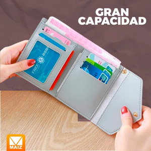 Portefeuille pour femme, porte-cartes, porte-monnaie, fermeture éclair jeune et tendance - Couleurs assorties - Product Image 5
