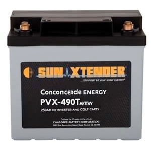 แบตเตอรี่คอนคอร์ด PVX-490T แบบตะกั่ว-กรดปิดผนึก AGM 250Ah สำหรับอินเวอร์เตอร์และรถกอล์ฟ - Product Image 1