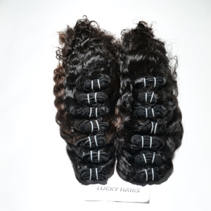 Paquetes de cabello Remy DEL SUR DE LA India, cabello natural virgen sin procesar, recto y ondulado profundo, precio de proveedor al por mayor - Product Image 3