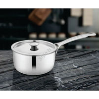 Casserole lourde en acier inoxydable avec couvercle en acier inoxydable Collection d'ustensiles de cuisine Design élégant classique martelé