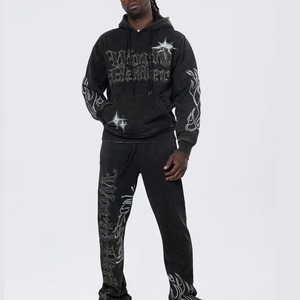 Sweats à capuche en strass de haute qualité à manches longues dernière mode sweats à capuche légers et confortables pour hommes avec taux réglable - Product Image 5