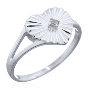 Bague en argent sterling 925 étincelante avec CZ Sunbeam - Product Image 1