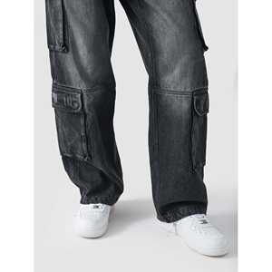 Pantalones de mezclilla Project Rebirth de cintura alta, estilo vintage, transpirables, tipo boyfriend, cargo, rectos, holgados, rasgados, largos - Product Image 3