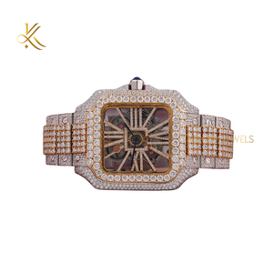 Reloj de Pulsera de Moda de Acero Inoxidable de Lujo con Moissanita de 41 mm, Cierre Oculto de Botón - Product Image 1