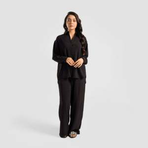 Camisa Corta de Mujer Estilo Ejecutivo con Cuello con Volantes, Tejido de Satén Popelín, Estilo Vintage Occidental, Talla XL para Verano - Product Image 4