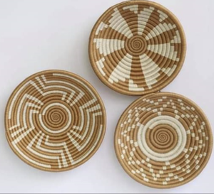 Plato colgante tejido de pasto marino de primera calidad para decoración de paredes interiores, hecho con fibras naturales resistentes, elaborado a mano en Vietnam. - Product Image 6