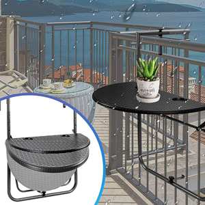 Table pliante ovale marron WELL HOME pour balcon, qualité supérieure et design élégant - Product Image 3