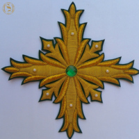 Nouvelles croix et emblèmes ronds en chenille brodée sur mesure en PU avec logo et couleur personnalisés, haute qualité, prix de gros bas