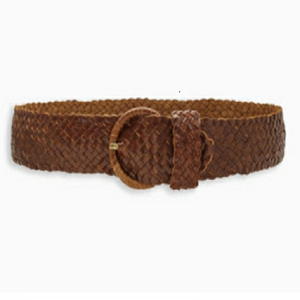 Premium Dark Brown <b>Braided</b> Leather Waist Strap Belt Adjustable Woven Sports Outdoor Casual Fashion <b>Accessory</b> with Metal Buckle - Product Image 2