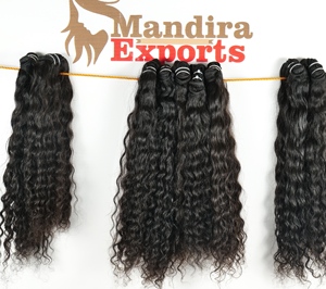 Venta al por mayor 100% Remy extensiones de cabello humano virgen sin procesar indio rizado negro templo pelo onda Natural suelta onda profunda - Product Image 6