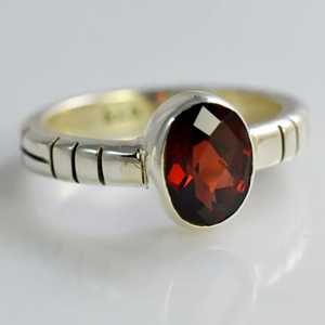 Boho Style <b>Garnet</b> 925 Sterling <b>Silver</b> Handmade <b>Ring</b> January Birthstone Jewelry Rhodium Perfect Gift for Her Birthday Anniversary - Product Image 2