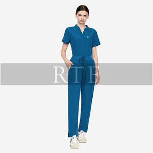 Top con cuello en V para mujer, uniforme para correr, conjuntos de uniformes médicos antiarrugas en talla grande, entrega rápida, transpirable para la temporada de otoño - Product Image 6