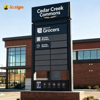 Panneau publicitaire personnalisé sur poteau pour centre commercial, centre de vente au détail, centre commercial extérieur, signalisation routière, panneau de signalisation routière sur poteau.