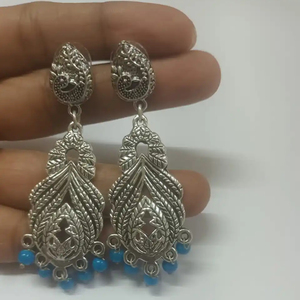 Boucles d'oreilles indiennes oxydées qualité supérieure ethnique plaqué or multicolore perle boucle d'oreille inspiré bijoux de mode - Product Image 1