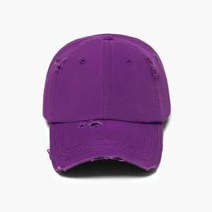 หมวกเบสบอลผ้าฝ้าย100% หมวกแบบย้อนยุคสีดำล้วนปรับได้หมวกแก๊ป - Product Image 1