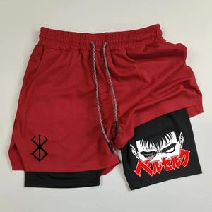 กางเกงขาสั้นเล่นกีฬาขาสั้น2 in 1ของผู้ชายกางเกงวิ่งออกกำลังกายระบายอากาศได้ดีแห้งเร็ว - Product Image 2