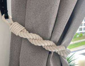 White Cotton Rope <b>Curtain</b> <b>Tieback</b> Double Twist Handmade <b>Curtain</b> Holder - Product Image 3