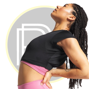 Top court noir à manches courtes pour femmes pour la salle de sport et le yoga chemise de fitness athlétique extensible vêtements de sport d'entraînement respirants - Product Image 4