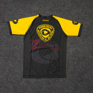 Custom Mma Rash Guards Sublimación Impresión Ultavoilet protección 240 GSM Compresión Grappling Bjj Rash Guards Hecho en Pakistán - Product Image 2