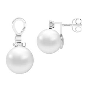 Ensemble de boucles d'oreilles pendantes classiques en argent sterling 92,5 avec perle et chaîne, bijoux élégants et raffinés, cadeau pour femmes et filles - Product Image 4