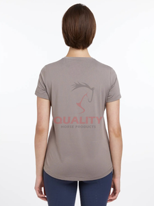 Camiseta de equitación transpirable ligera, Top ecuestre que absorbe la humedad, ropa atlética elegante de secado rápido, tops de entrenamiento de tela elástica - Product Image 3