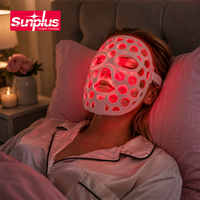 Masque facial LED 7-en-1 SunPlus pour thérapie par la lumière, soins de la peau avancés à domicile, thérapies par la lumière rouge, masque facial électrique, vente en gros