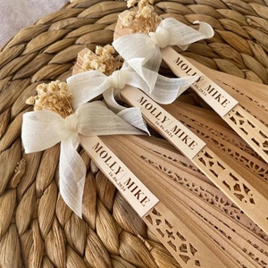 Abanico de Mano de Papel de Bambú Personalizado para Regalo de Boda, Abanico Plegable Personalizado Ecológico - Product Image 3