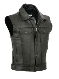 Chaleco de Cuero Premium para Hombre - Marca Global Edge, Colores Personalizados, Diseño de Logotipo y Talla, Alta Calidad - Product Image 3
