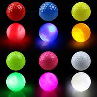 Lot de balles de golf LED colorées de 42 mm avec logo imprimé, activées par la lumière, 6 couleurs