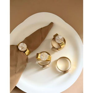 Nouveau Design Élégant Rond Nacre Anneau de Serviette Porte-Mouchoirs en Métal Anneau de Serviette pour Vadrouille Fournisseurs de Gros - Product Image 2