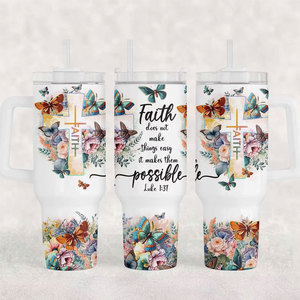 Taza de café con verso bíblico de fe cristiana religiosa personalizada de 40oz taza de aislamiento de acero inoxidable sin BPA con asa - Product Image 2