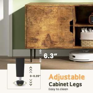 Mobile TV in legno da 80 pollici con presa di corrente per il centro di intrattenimento del soggiorno - Product Image 3