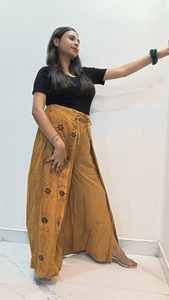 กางเกงขายาวแบบพันรอบสำหรับทุกเพศกางเกงเดินชายหาดแบบผ่าข้างปักด้วยมือใส่สบายกางเกงสำหรับใส่ในเทศกาลไซส์ XS สำหรับฤดูร้อน - Product Image 6