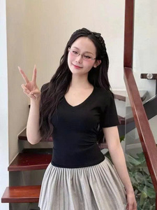 [Fábrica de ropa] SH12 Camiseta de algodón para mujer Formal Slim Fit O-cuello Colores juveniles Diseño simple Secado rápido Ecológico - Product Image 2