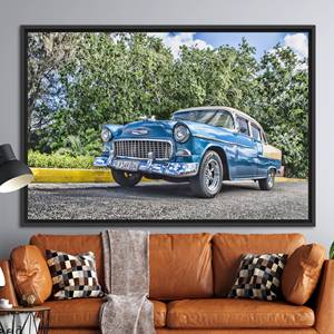Impression sur toile d'art automobile vintage - Décoration artistique de voiture classique, 1P : encadré noir - Product Image 1