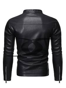 Best Selling Low Price 100% Leather Winter <b>Racer</b> <b>Jacket</b> for <b>Men</b> Custom Made Waterproof Breathable Turtleneck Collar - Product Image 2