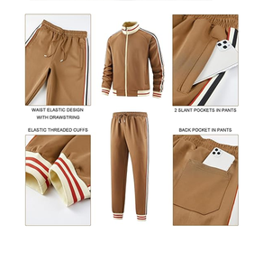 Men Track Suits Sets Long <b>Sleeve</b> Full-zip Sweat suit Active Jackets and Pants ,Full <b>Sleeves</b>, Self Cuff Styled - Product Image 4