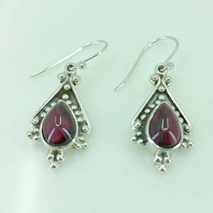 Jeweltech Natural Garnet Dangle <b>Drop</b> <b>Earrings</b> 925 Sterling Silver Women's Handmade Boho Wedding Party Gift Jewelry - Product Image 2