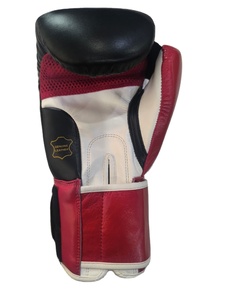 ถุงมือชกมวยหนังแท้คุณภาพสูง สีดำแดง น้ำหนักเบา แบบเต็มนิ้ว สำหรับฝึกซ้อม MMA และชกมวย - Product Image 5