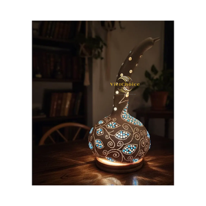 Lámpara de Calabaza Hecha a Mano, Iluminación Natural Ecológica para Espacios de Vida Bohemios - Product Image 5