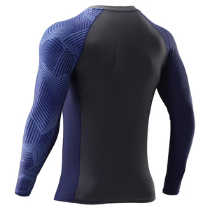 Wholesale Breathable Sublimation Rash Guard Crew Neck Slim Fit Pullover MMA Sportswear Custom Design Spandex/Polyester Material - Product Image 2