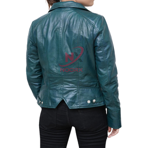 Venta al por mayor Chaqueta de cuero para mujer Diseñe su propia chaqueta de cuero Impermeable para mujer Chaqueta de cuero Original Hide Pakistan Made - Product Image 1