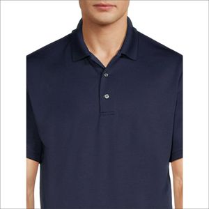 Polos blancos personalizables para hombre, manga corta, cuello, algodón liso y tela PK, opción de diseño personalizable - Product Image 1