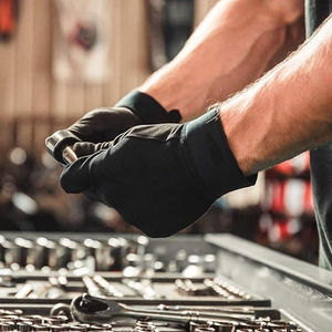 Paume en cuir synthétique de construction avec logo personnalisé Assemblage de travail tactique Outil de protection des mains Gants de mécanicien de sécurité pour le travail - Product Image 4